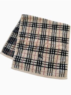 BURBERRY London Nova Check Face Towel Japan 100% Cotton 13” x 27.5” EUC Unused